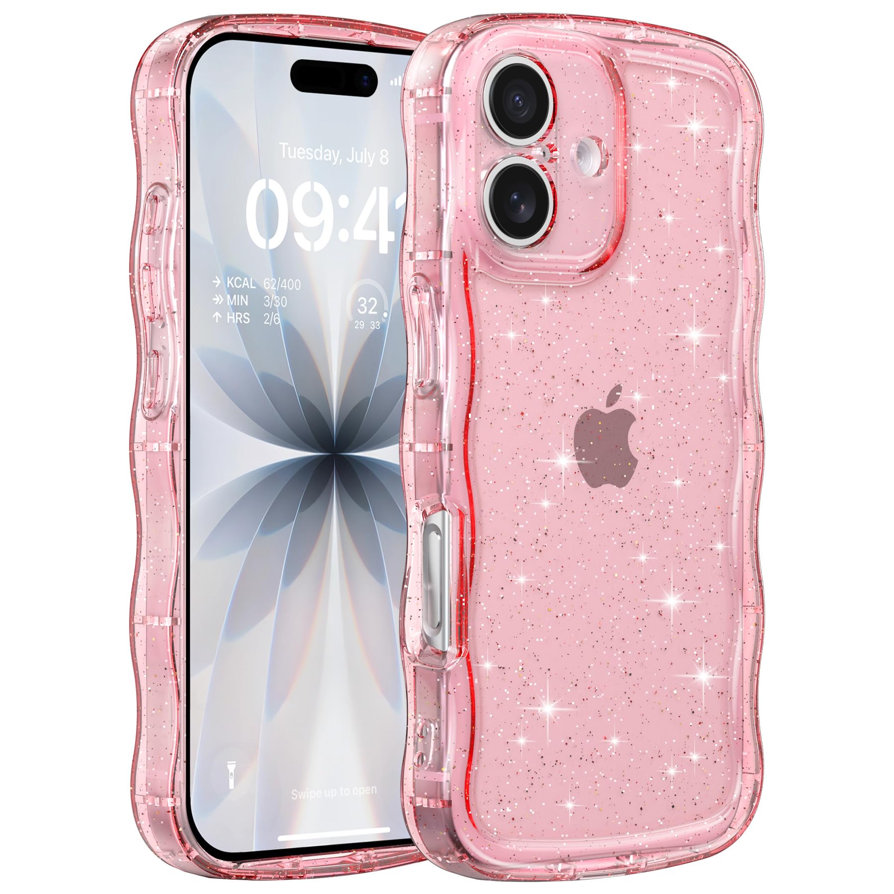 Amazon.co.jp: ZTOFERA iPhone 17 用ケース, 透明キラキラ ラメ