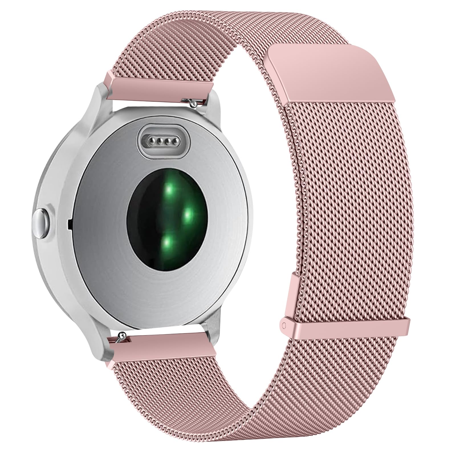 Metal Mesh Strap for Garmin Vivoactive 5/6/3 Music, Forerunner 55/165/245/645, Quick Release 20mm Replacement Stainless Steel Wrist Bnad For Venu SQ 2 Music — view 10
