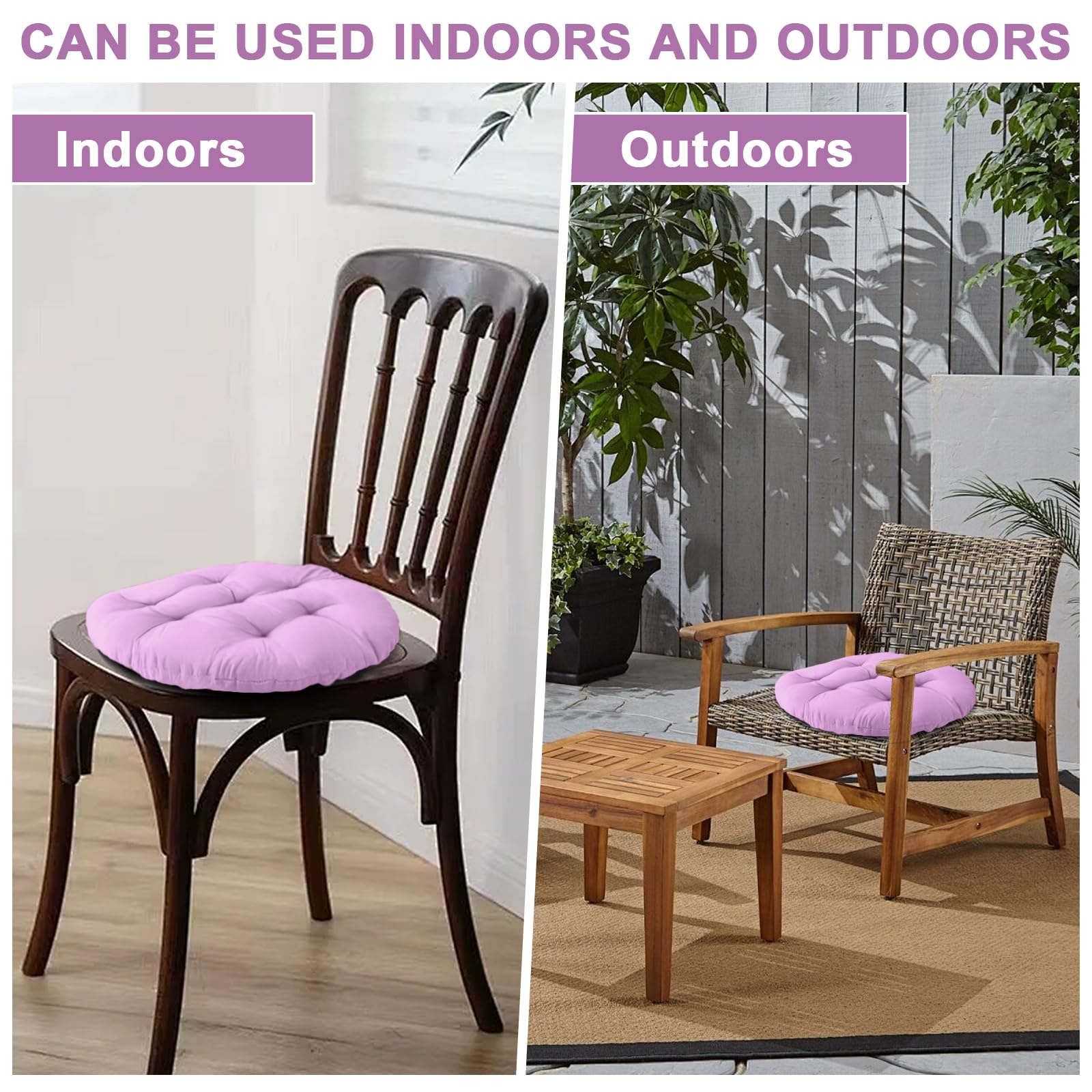 Hengrongshen Lot De 4 Coussins D'assise Noirs - Avec Rubans - 40 X 40 Cm - Pour L'intérieur Et L'extérieur - Pour L'intérieur Et L'extérieur - Pour Bureau, Balcon