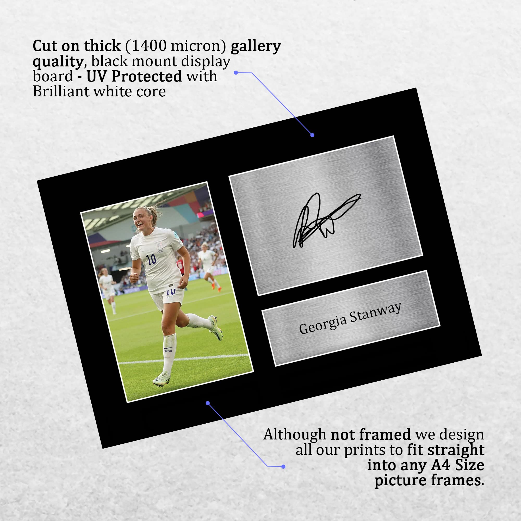 HWC Trading A4 Georgia Stanway Womens England Gifts Printed Signed Autograph Picture for Football Fans and Supporters - A4 - Image 3