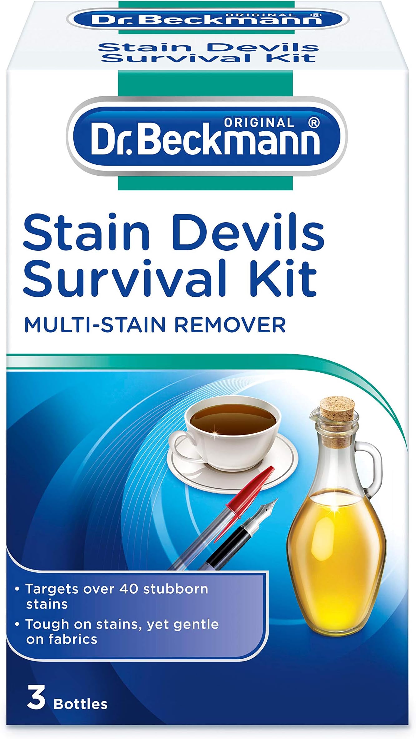 Dr. Beckmann Stain Devil Survival Kit, Pen & Ink Stains 1 x 50 ml, Fat & Sauces 1 x 50ml, Fruit & Drinks 1 x50 gm