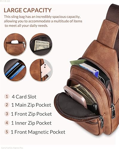 Miniatura 3 de SYTRAH Bolso bandolera para mujer, bolsos cruzados para mujer, bolso cruzado, riñoneras, bolsa de pecho para viajes