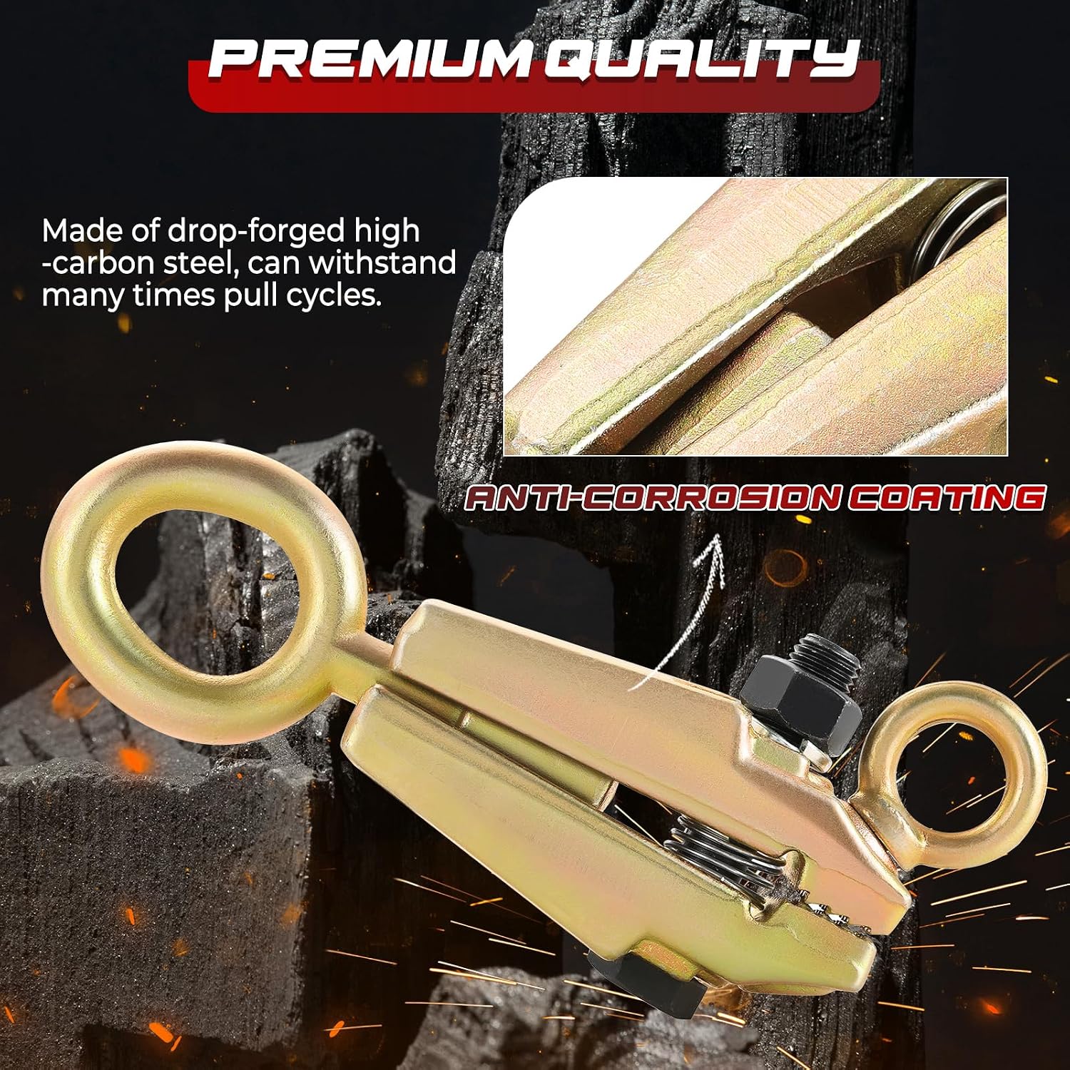NATGAI 5 Ton 2-Way Auto Body Clamp, Self-Tightening Frame Pull Clamp Grips for Collision Repair, Sheet Metal Maintenance & Car Door Fender Edge Repair, Auto Body Repair Tool with Small Mouth Design