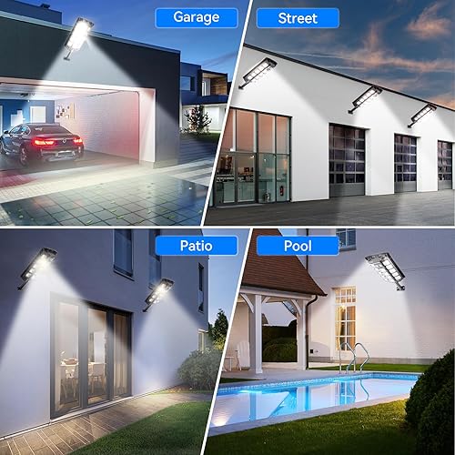 Miniatura 2 de Farolas solares para exteriores con sensor de movimiento y control remoto, 364 LED1000LM3 modos Luz de seguridad impermeable IP65, luz de inundación