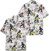 Vista 4 de American Bigfoot - Camisa hawaiana para hombre, divertida camisa hawaiana con botones Sasquatch de manga corta para hombre