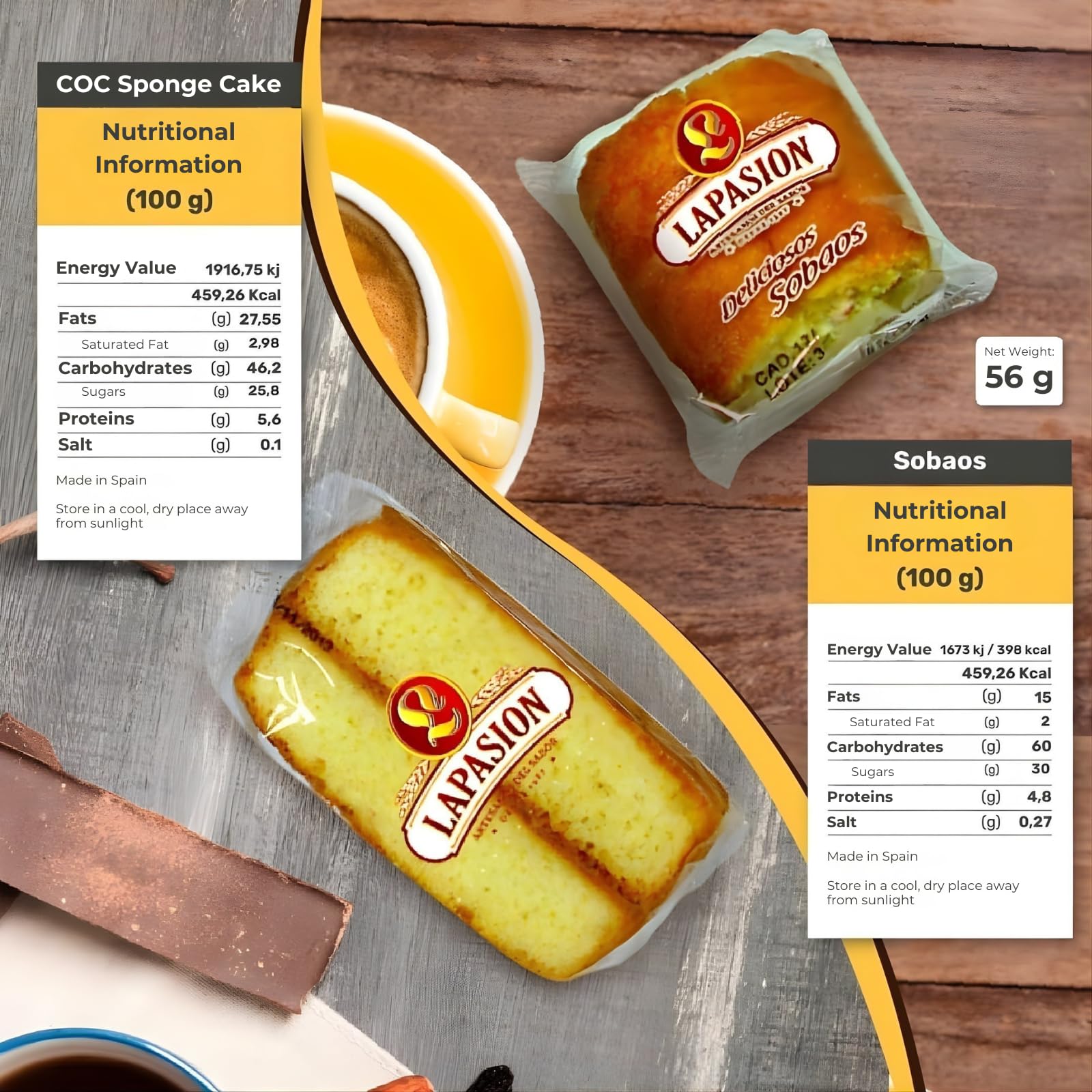Boîte assortie pour petit-déjeuner | Sobaos traditionnels | Gâteaux pépitos à l'œuf | Gâteau Coc | Cupcakes ronds | Idéal pour goûter et petit déjeuner