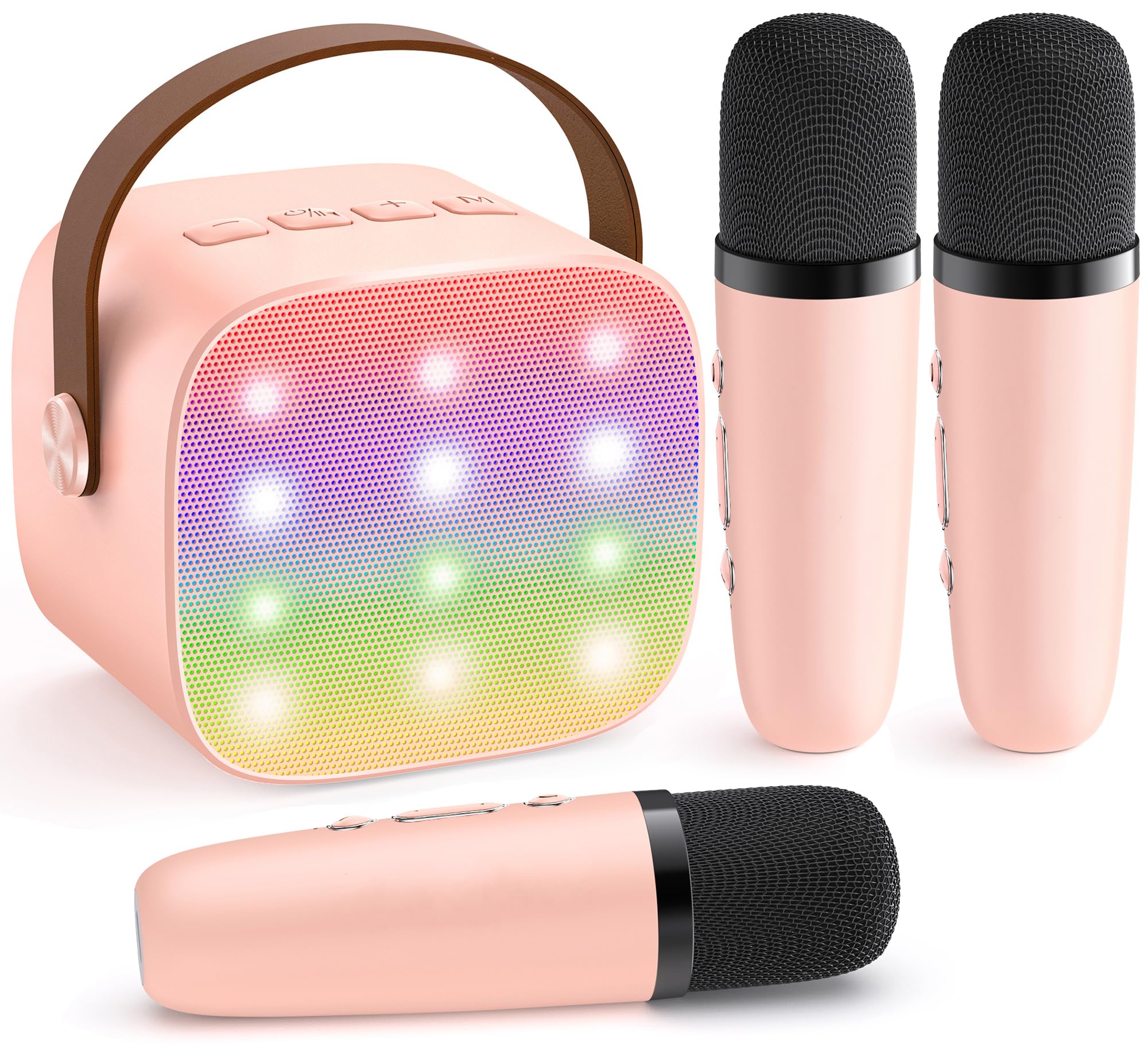 YLL Mini Karaoke Machine with 3 Wireless Microphones, Gifts for Kids | Portable Magic Voice Bluetooth Speaker, Birthday Gifts for Girls Ages 3, 4, 5, 6, 7, 8, 9, 10, 11, 12+ Year Old Family Party