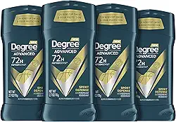 Degree Desodorante masculino avançado antitranspirante 72 horas proteção contra suor e odor esporte defesa antitranspirante para homens com tecnologia MotionSense 76 g 4 unidades