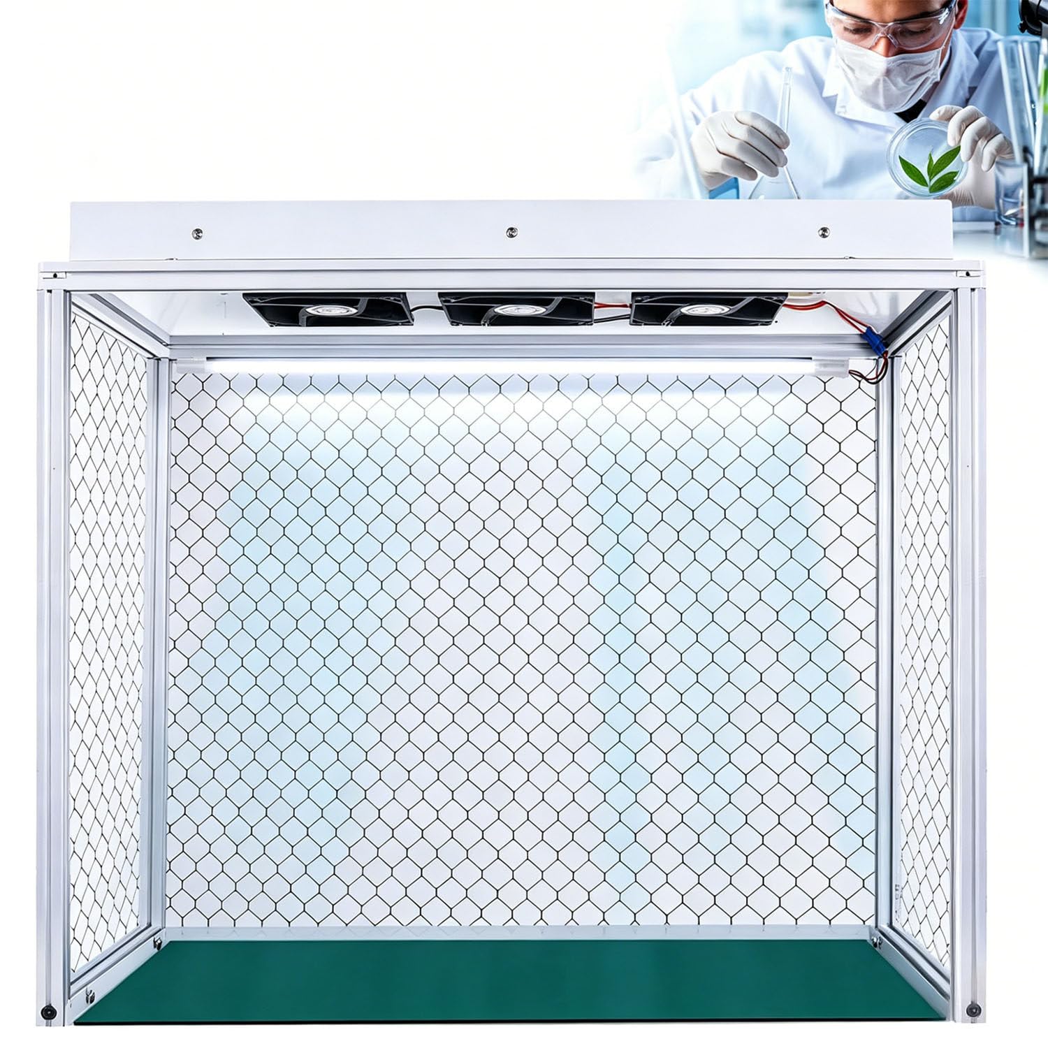 Campana de Flujo laminar con Triple Ventilador, Cabina de Flujo laminar, Banco de Trabajo Limpio con Flujo de Aire Libre de Polvo y Filtro HEPA H14, área de Trabajo de 26 x 12 x 20 Pulgadas