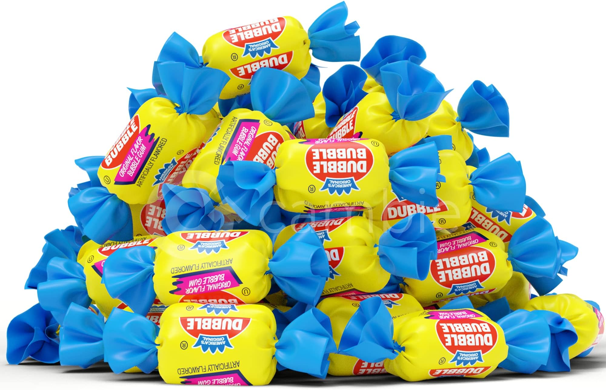 Original Flavored Gum by Cambie | 2 lbs of The Original Pink Bubble Gum in a Twist Wrap | Deliciously Sweet & Nostalgic | Repackaged Fresh in a Resealable Stand up Pouch | 2 lbs