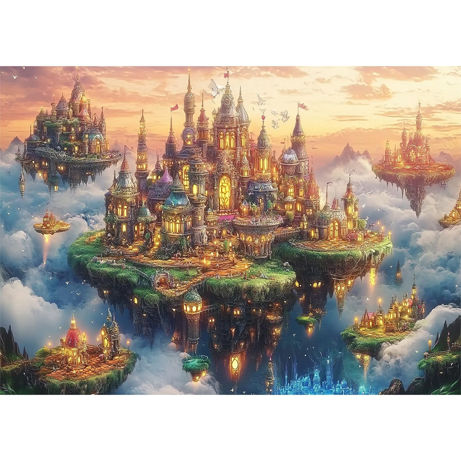 Yunlus Jigsaw Puzzles for Adults 1000 Pieces Impossible Hard Difficult Challenging Puzzles for Adults 1000pc Puzzle City of the Skyward Kingdoms Jigsaw Puzzle 1000 Pieces 28 x 20 inches