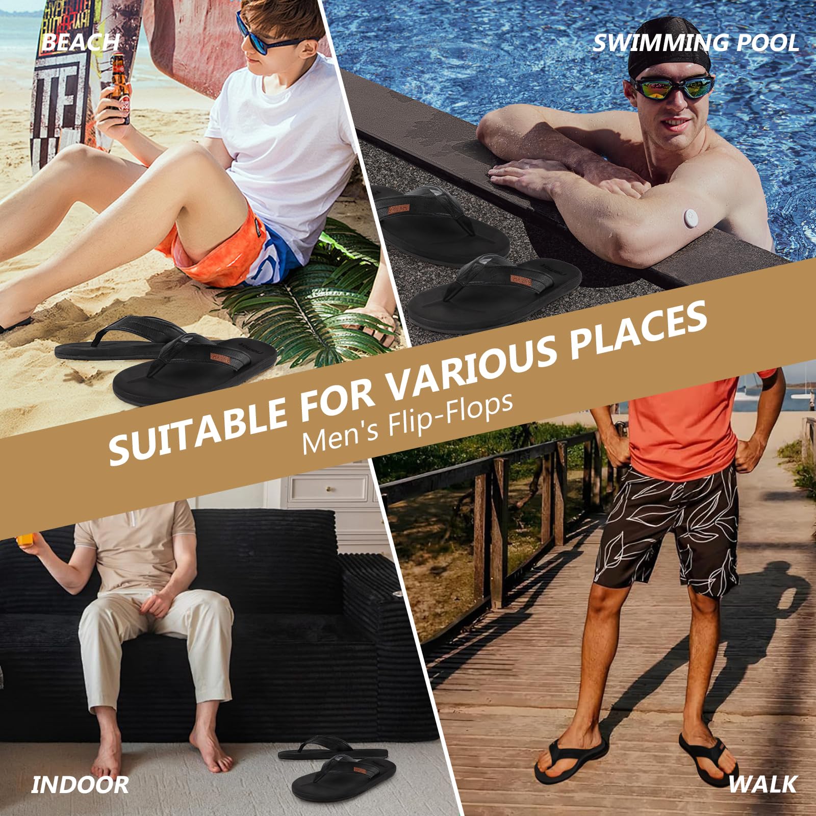 riemot Chanclas Hombre Antideslizantes Sandalias Playa Piscina Verano Cómodas Ligeras Secado Rápido Zapatos de Playa Vacaciones Casuales Outdoor EU 42-46