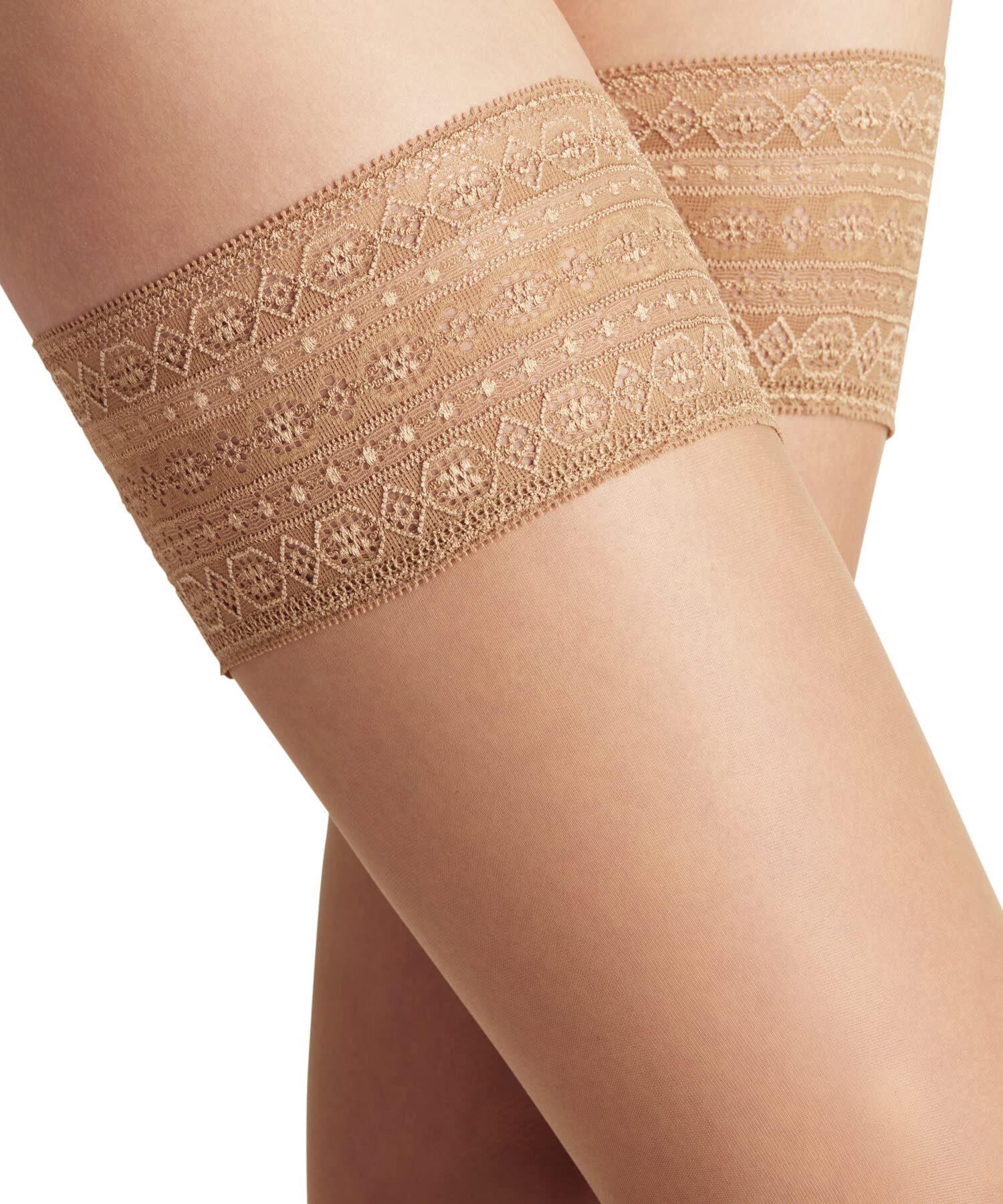 FALKE Seidenglatt 15 DEN W Stu transparente lisas 1 par, Medias Mujer, Color piel Powder 4169, 10.5-11