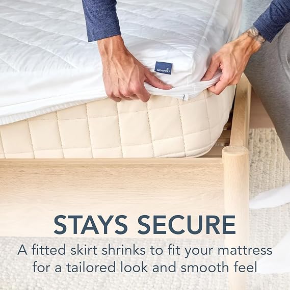 Naturepedic Organic Cotton Mattress Protector - Quilted Organic Cotton Mattress Pad with GOTS-Certified Non-Toxic, 100% Cotton Fabric and Fill - Twin Size Mattress Cover 38 W x 75 L