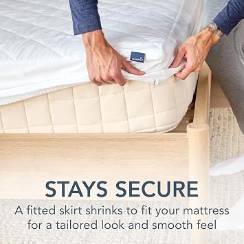 Naturepedic Organic Cotton Mattress Protector - Quilted Organic Cotton Mattress Pad with GOTS-Certified Non-Toxic, 100% Cotton Fabric and Fill - Twin Size Mattress Cover 38 W x 75 L