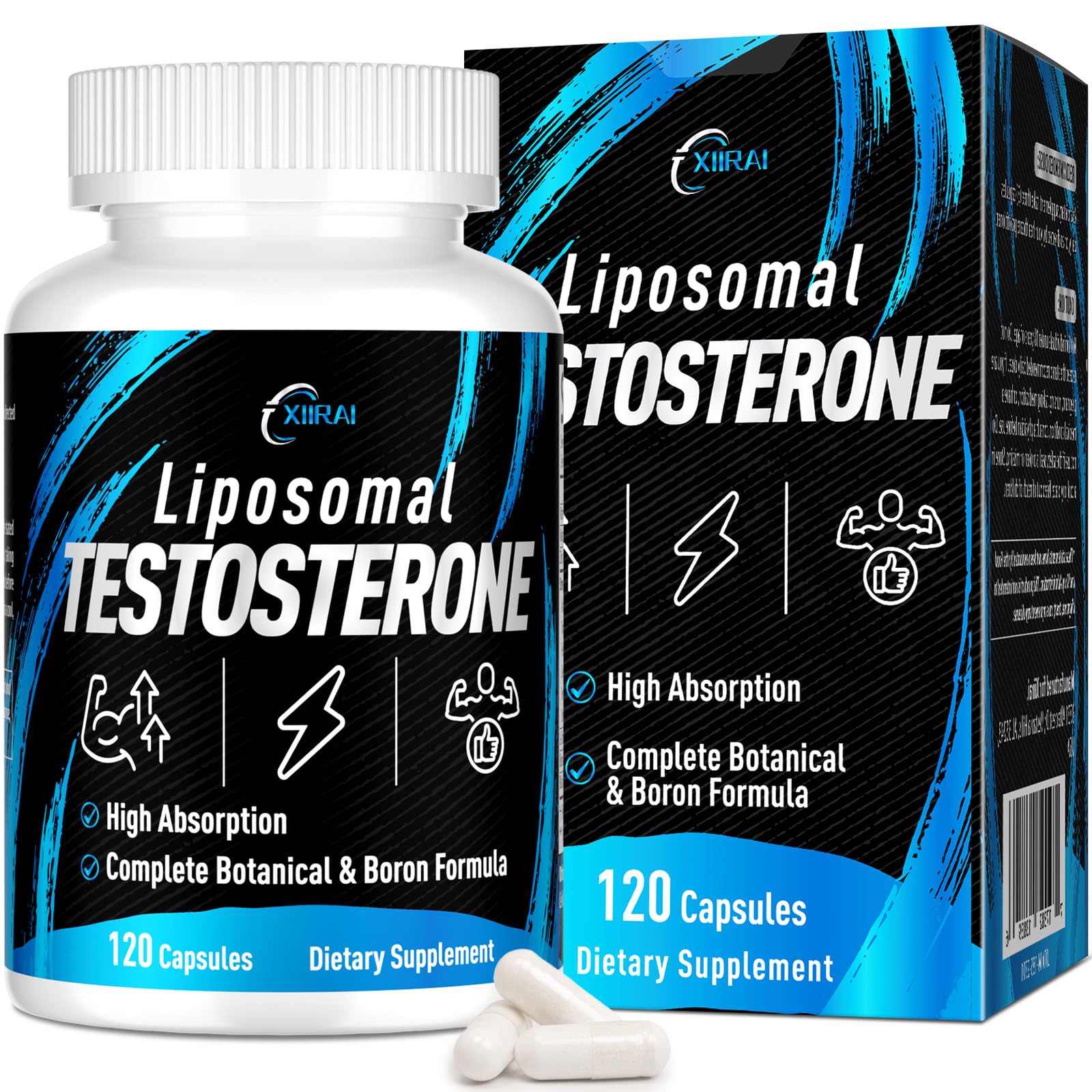 Xiirai Suplemento para Homens com Tongkat Ali, ashwagandha e vitaminas, 120 cápsulas