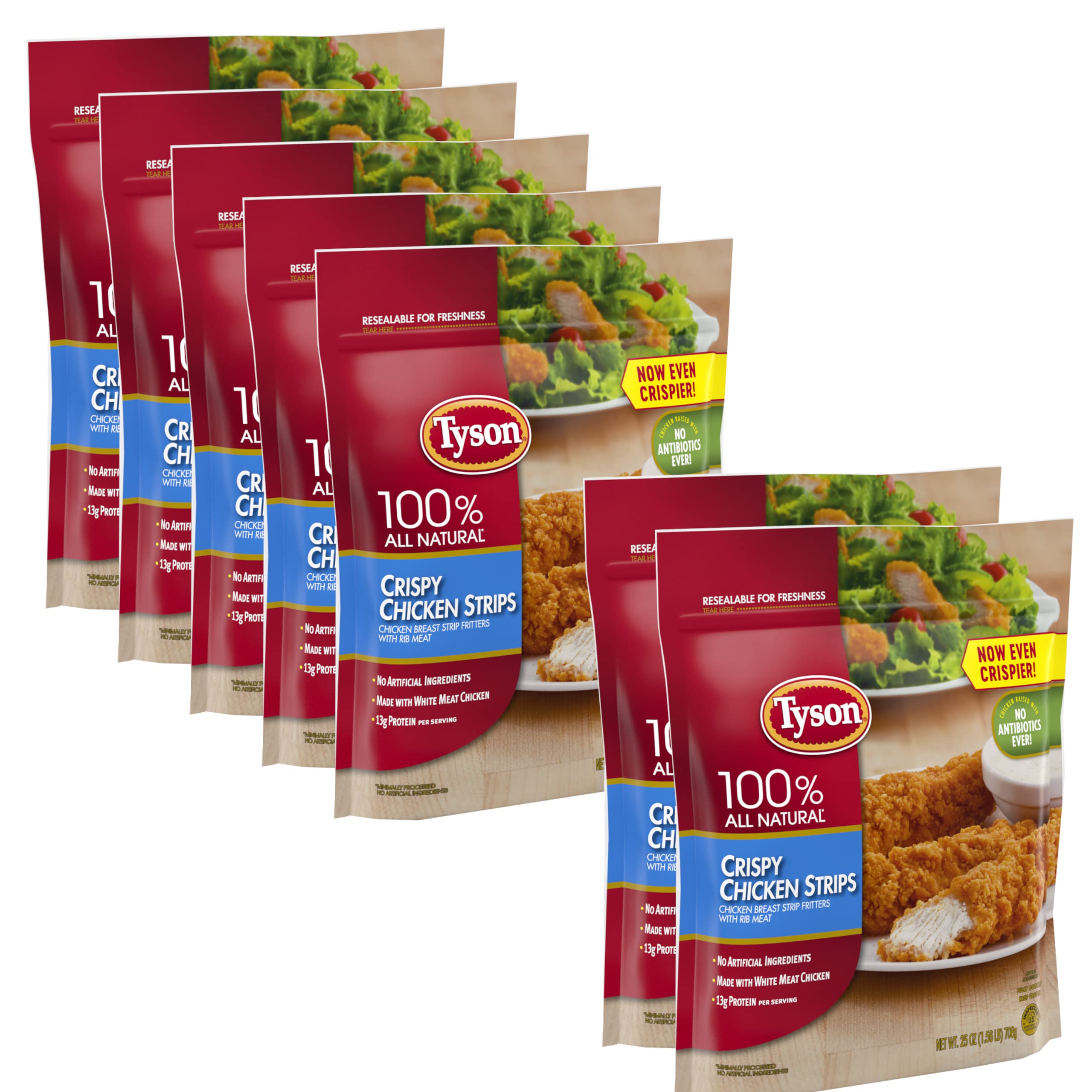 Tyson All natural Perfectly Crispy Chicken Breast Strips with Rib Meat