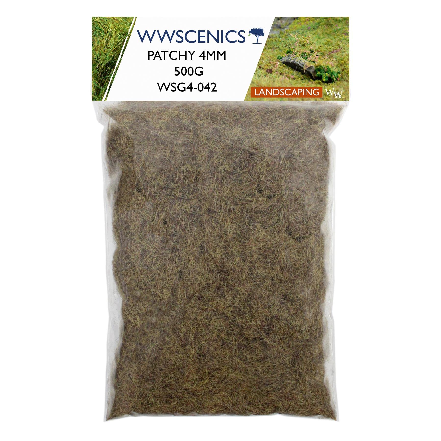WWS War World Scenics WWScenics | 4mm Uneinheitliche Statische Grasfasern | 500g | WSG4-042 | Streugras für Modellbahn und Modellbau