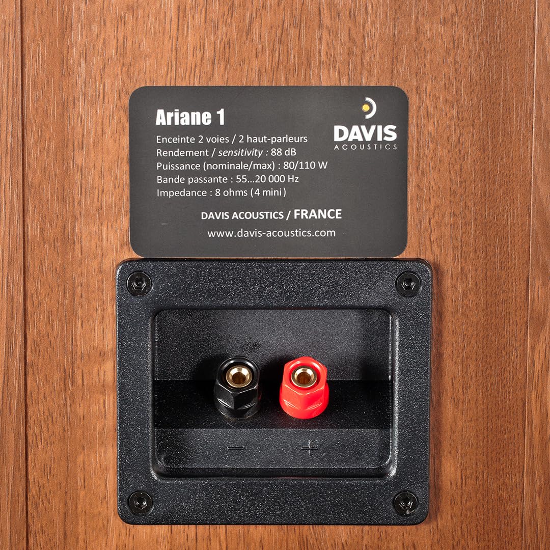 Davis Acoustics Ariane 1 Noyer Américain (Dark Walnut) - Paire d'enceintes étagère 2 Voies/2 Haut-parleurs