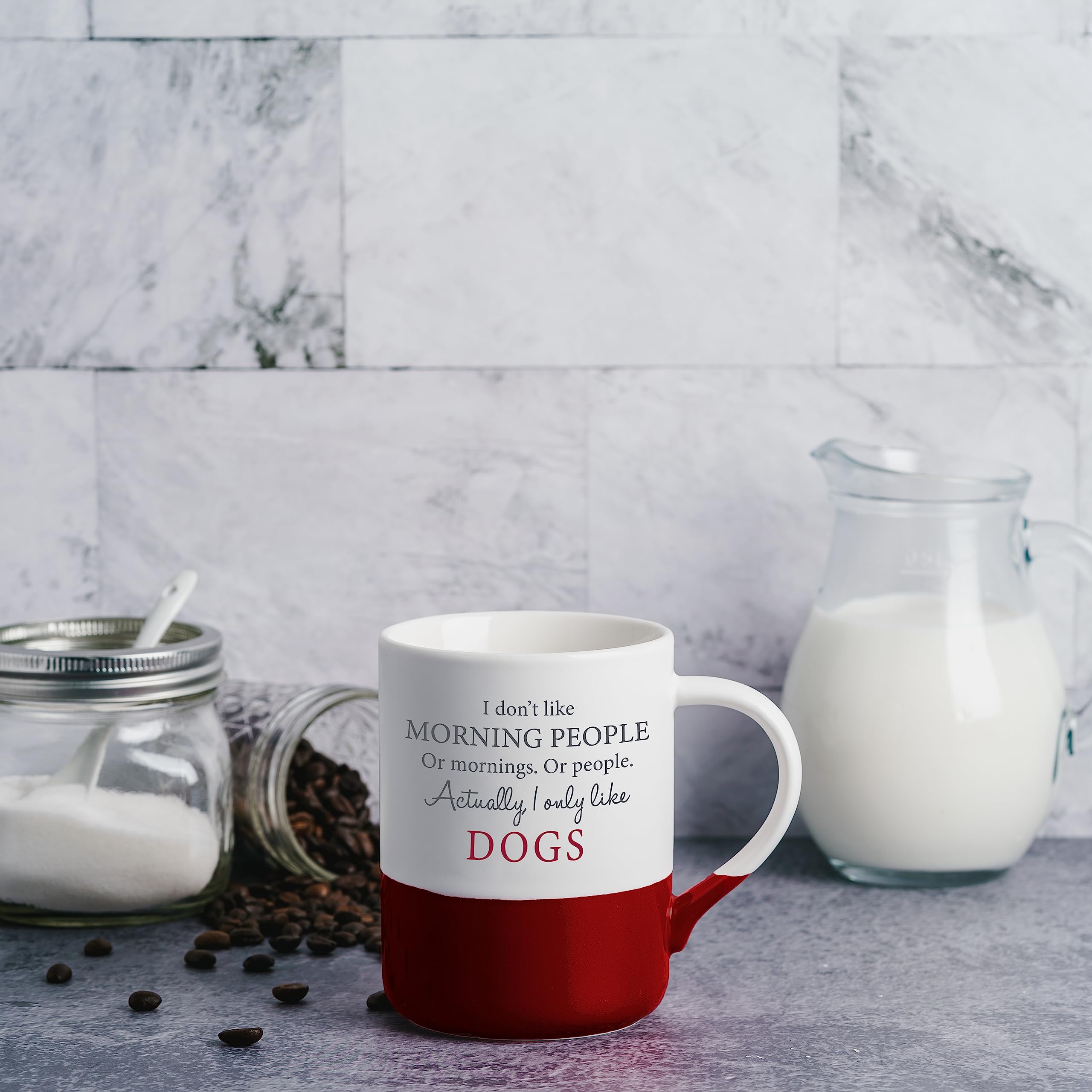 Pavilion - Botón de silencio - Taza de café grande de 18 onzas, regalo sarcástico para padres, taza de café para mamá, tazas de café para papá, 1 unidad (paquete de 1), 5 x 4.75 pulgadas, blanco y