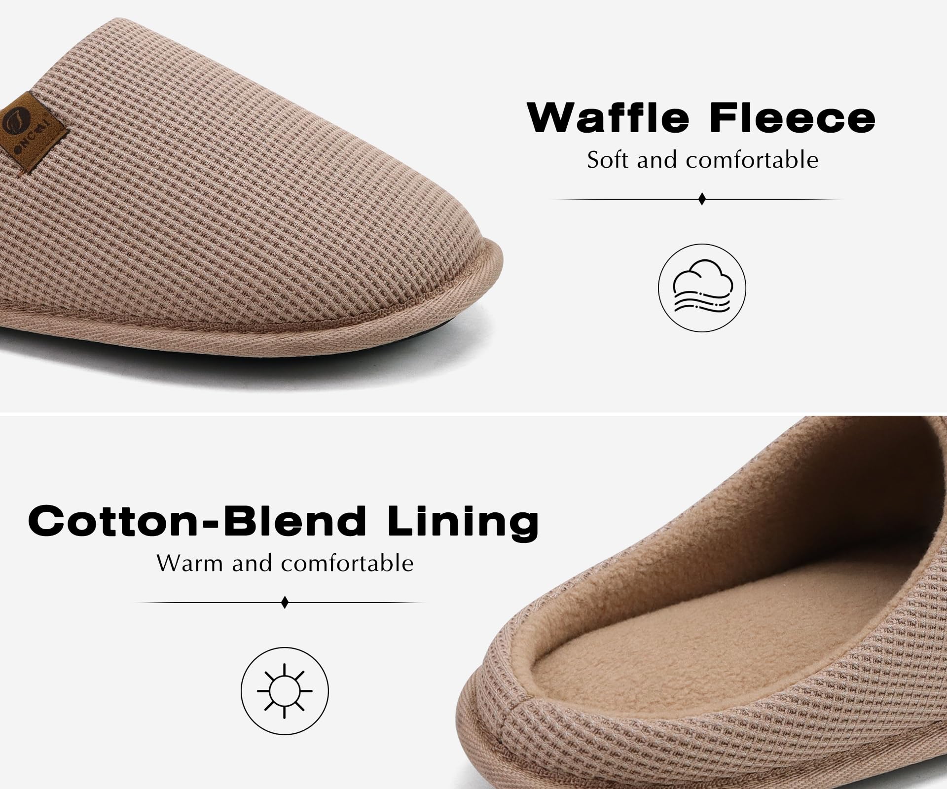 ONCAI Pantofole da Uomo Invernali Ciabatte da Casa con Memory Foam Calde Pelliccia Sintetica Cotone Scarpe Accogliente Antiscivolo Suola EU Dimensione 40-49