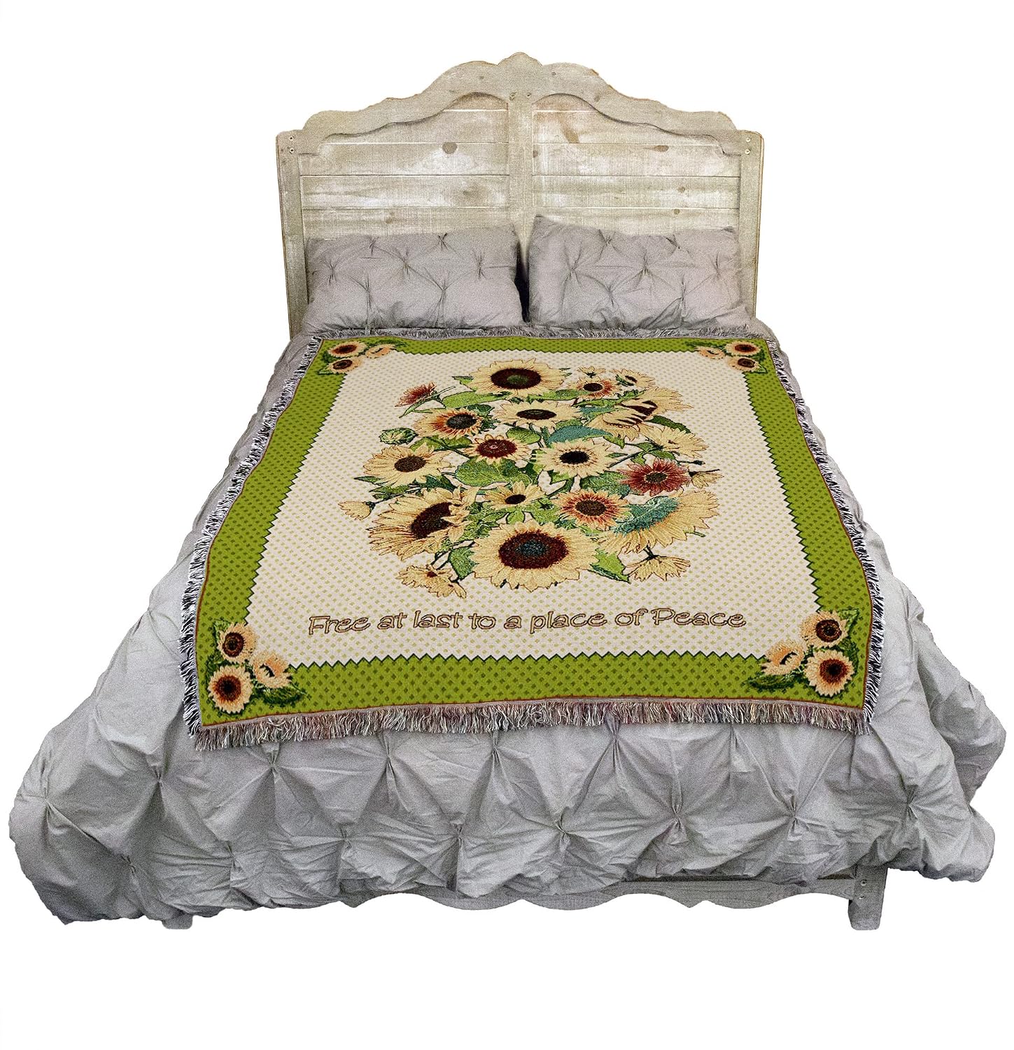Pure Country Weavers Memorial Sunflowers Blanket - Gift Tapestry Throw Woven from Cotton - Made in the USA (72x54)