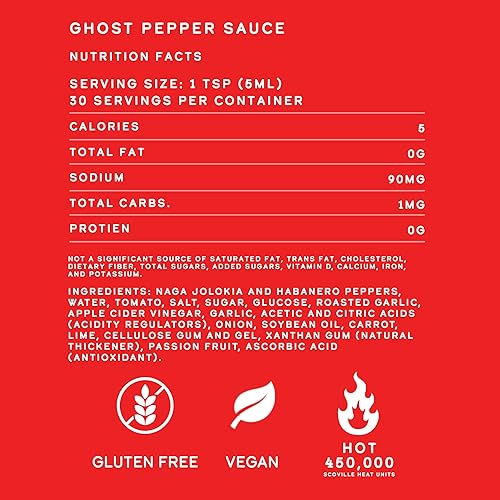Miniatura 2 de Salsa picante Elijahs Xtreme Ghost Pepper Sauce muy picante sabor gourmet vegano sin gluten 5 onzas