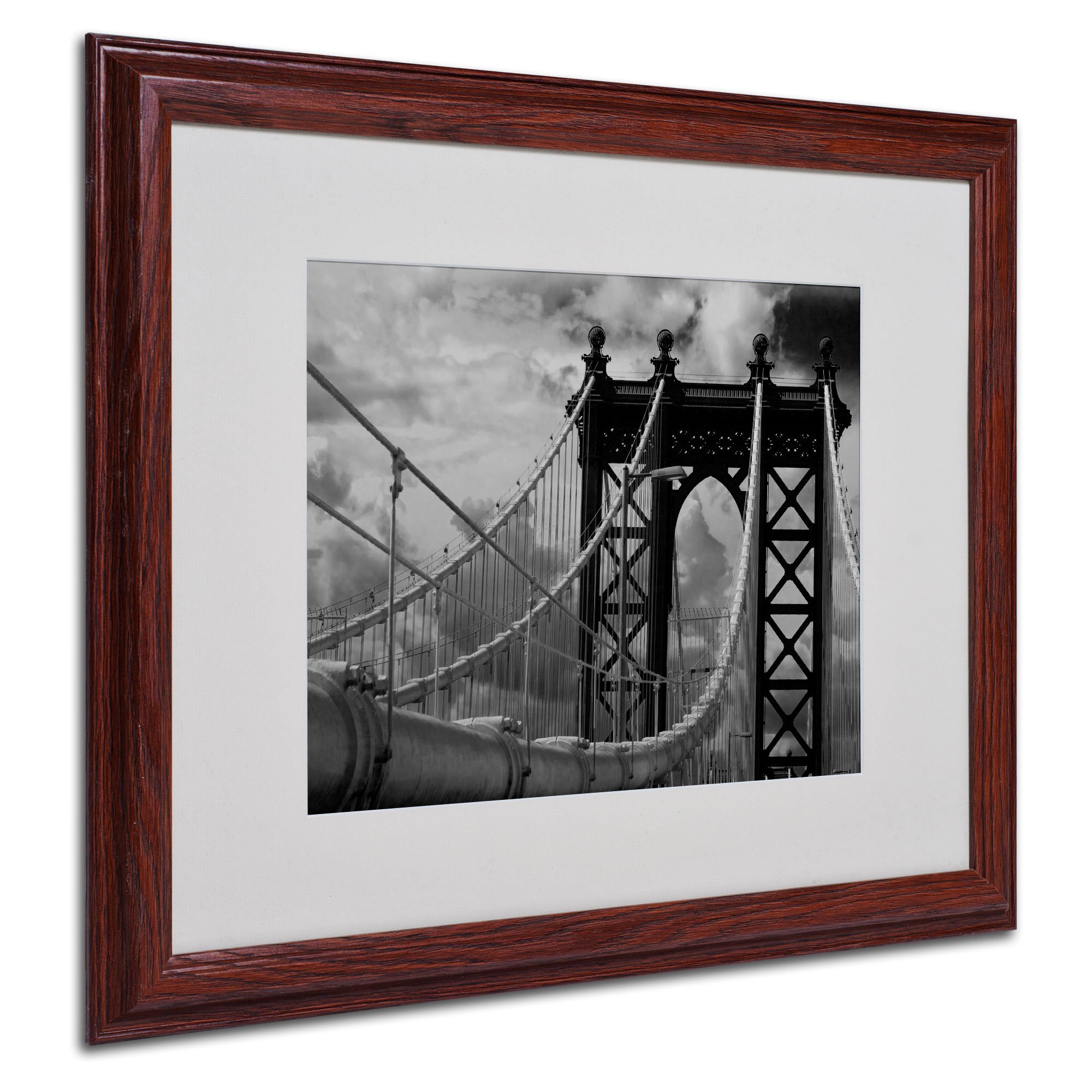 Manhattan Bridge by Yale Gurney Canvas Artwork in Wood Frame, 11 by 14-Inch