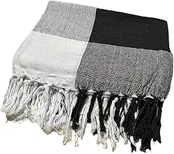 Manta Para Sofá 3 Lugares 2,40x1,80 (Xadrez Preto)