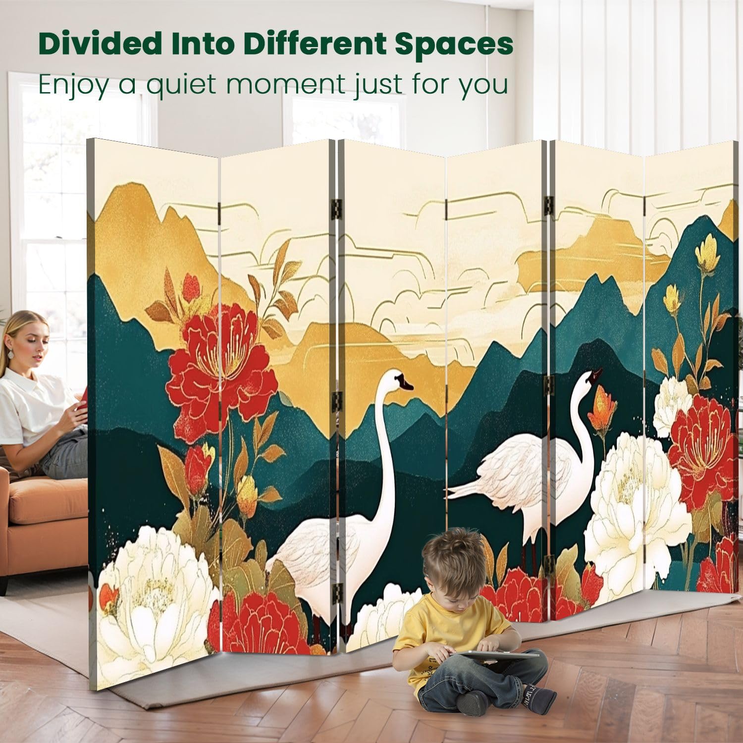 Amazon.com - Wood Screen Room Divider Luxury Gold Oriental Style