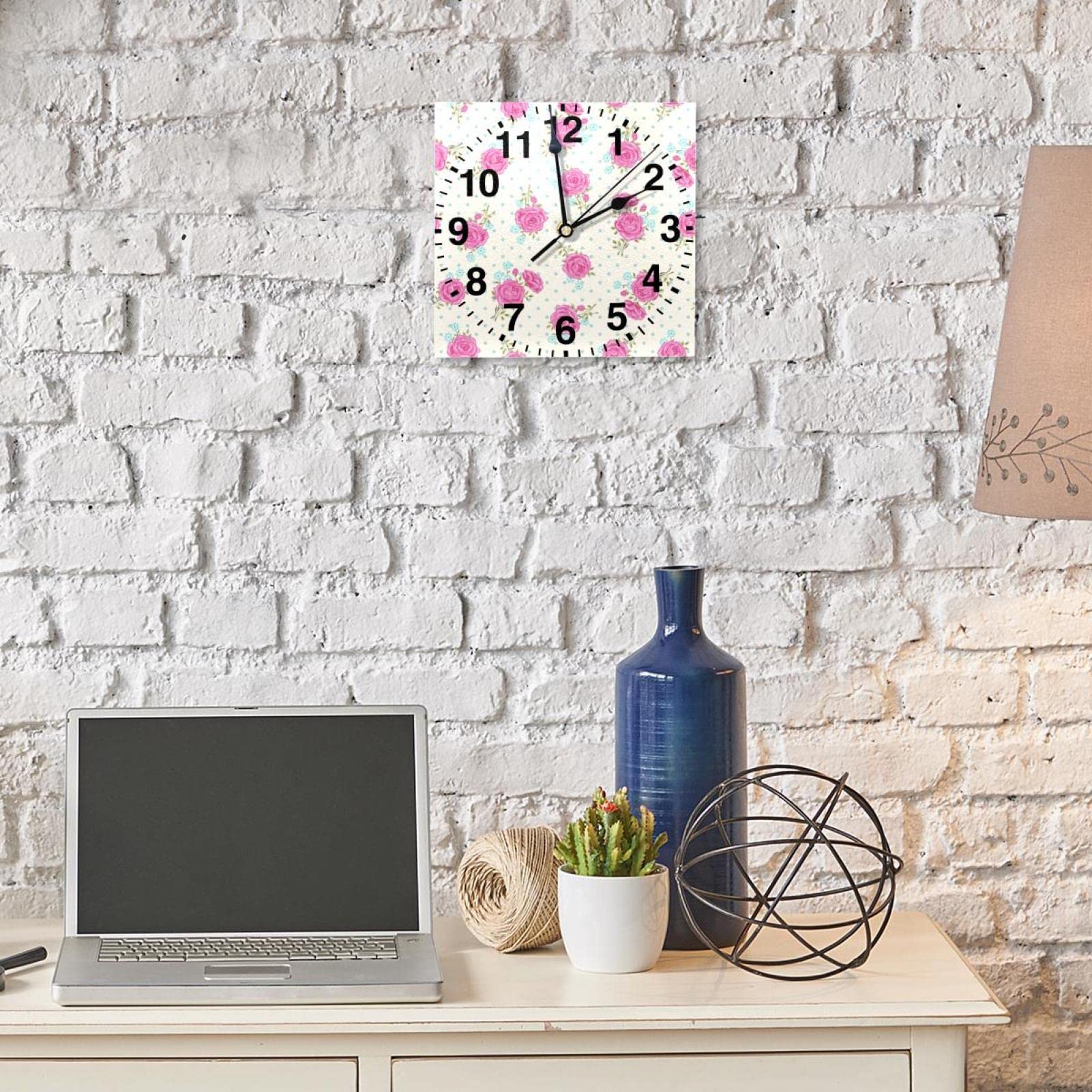 Stille wandklok 25 cm - geruisloos en niet-tikkend - zwart - decoratief voor