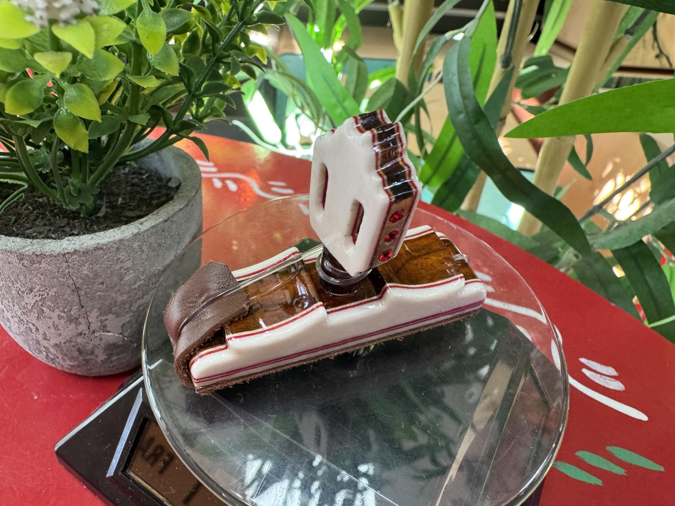 Cejilla Artesanal para Guitarra Flamenca y Clásica - Algeciras Clavija Deluxe – de Hueso Natural y Cocobolo, Artesana Premium con Diseño Tipo Pala