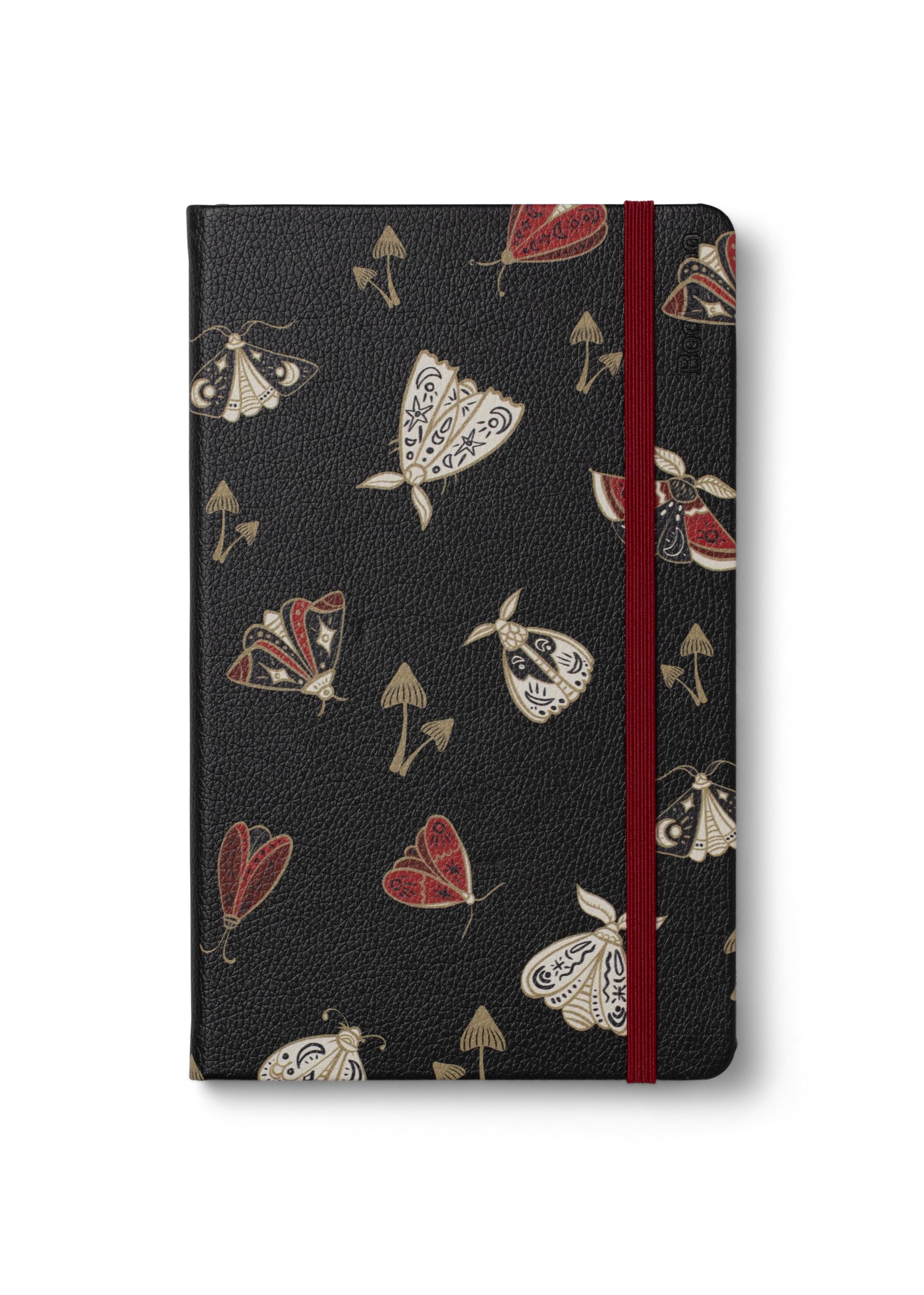IF Bookaroo Notebook A5 Journal - Dark Moths, 192 Pages, Faux leather