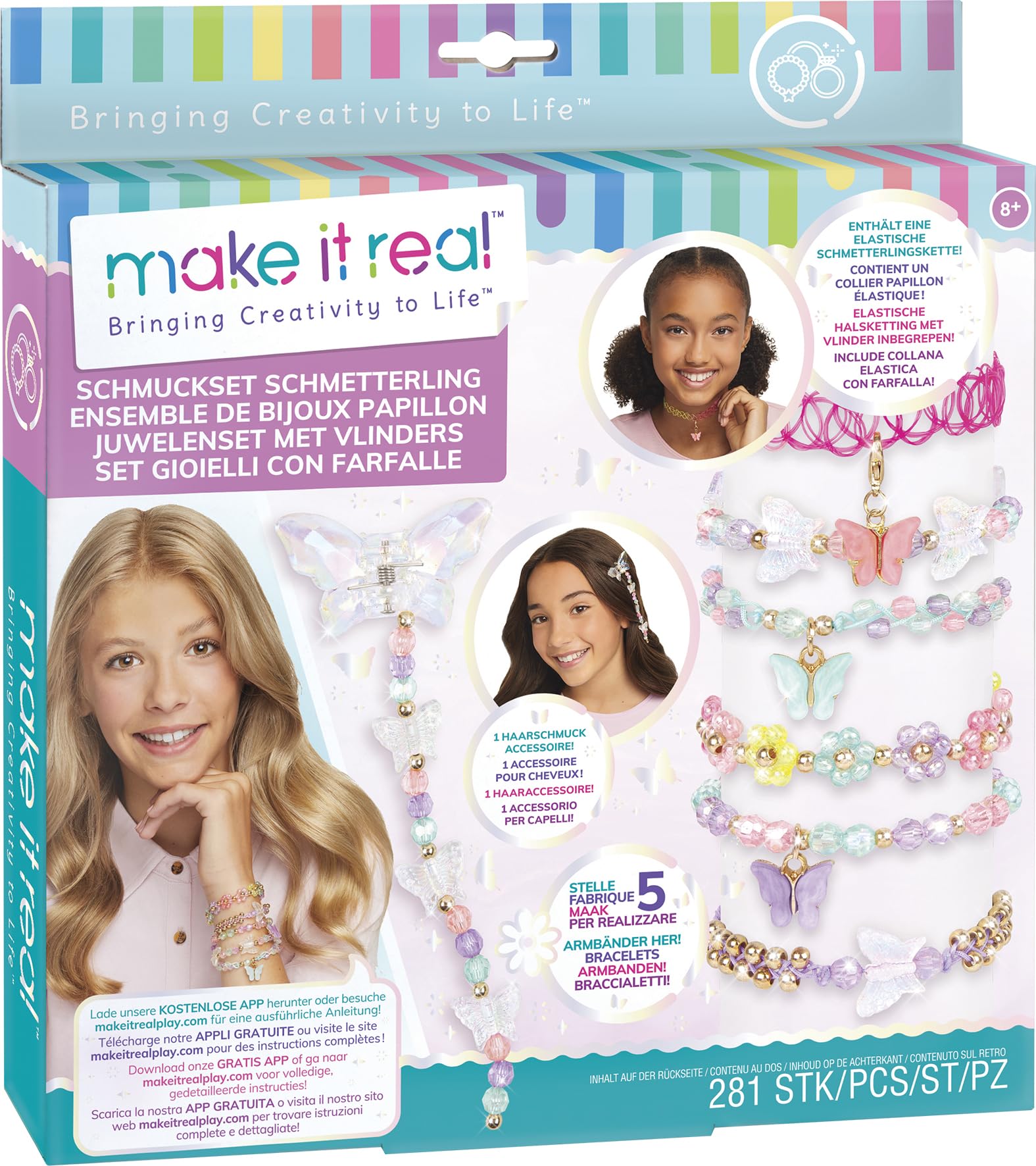 Lansay Make It Real – Butterfly Jewellery – Jewellery Making for Children – Ages 8 and Above