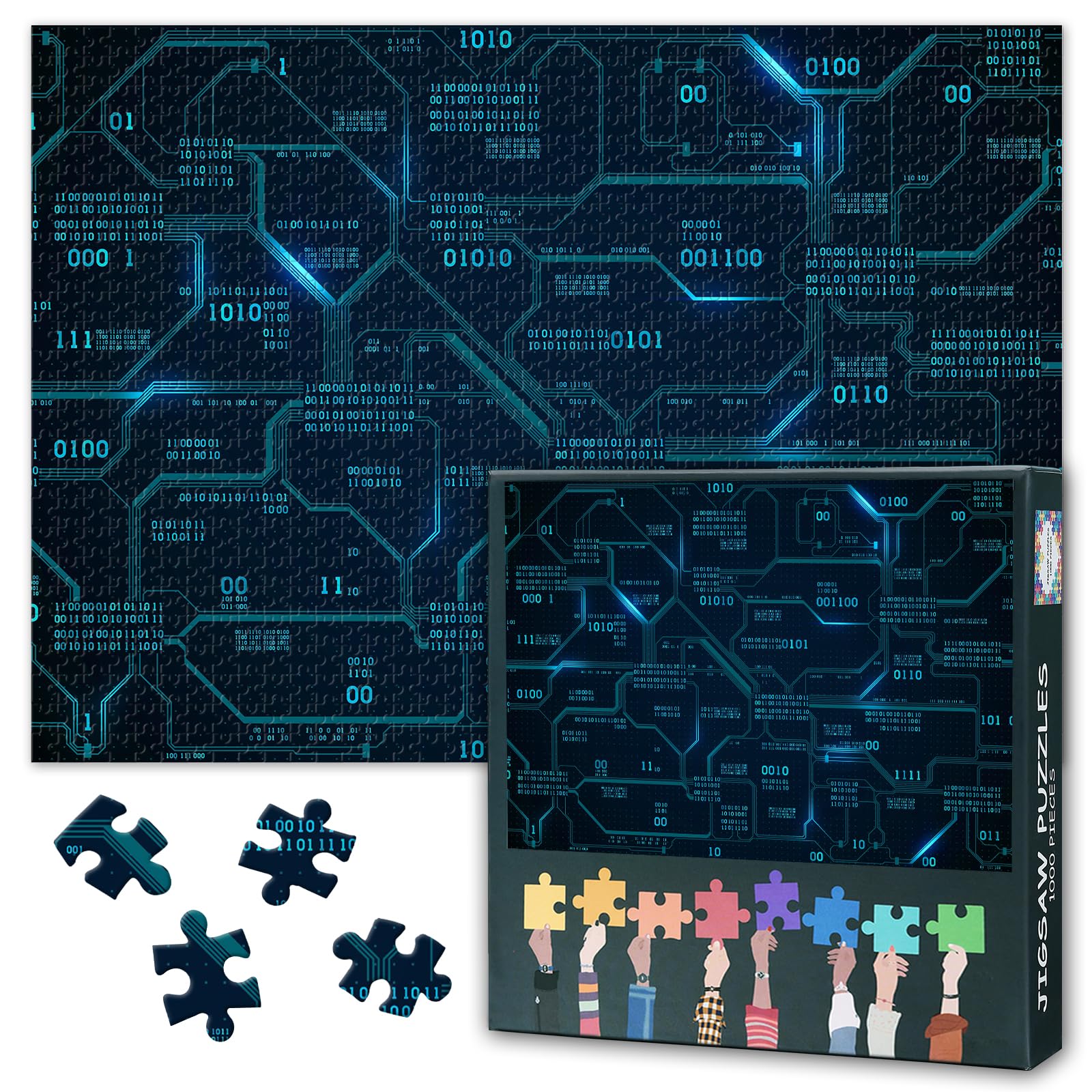 1000 Piece Jigsaw Puzzle for Adults Computer Hardware Design Featuring CPU Chip & Circuit Board Technology Theme Challenging Large Puzzle 27.5 x 19.7 Inches