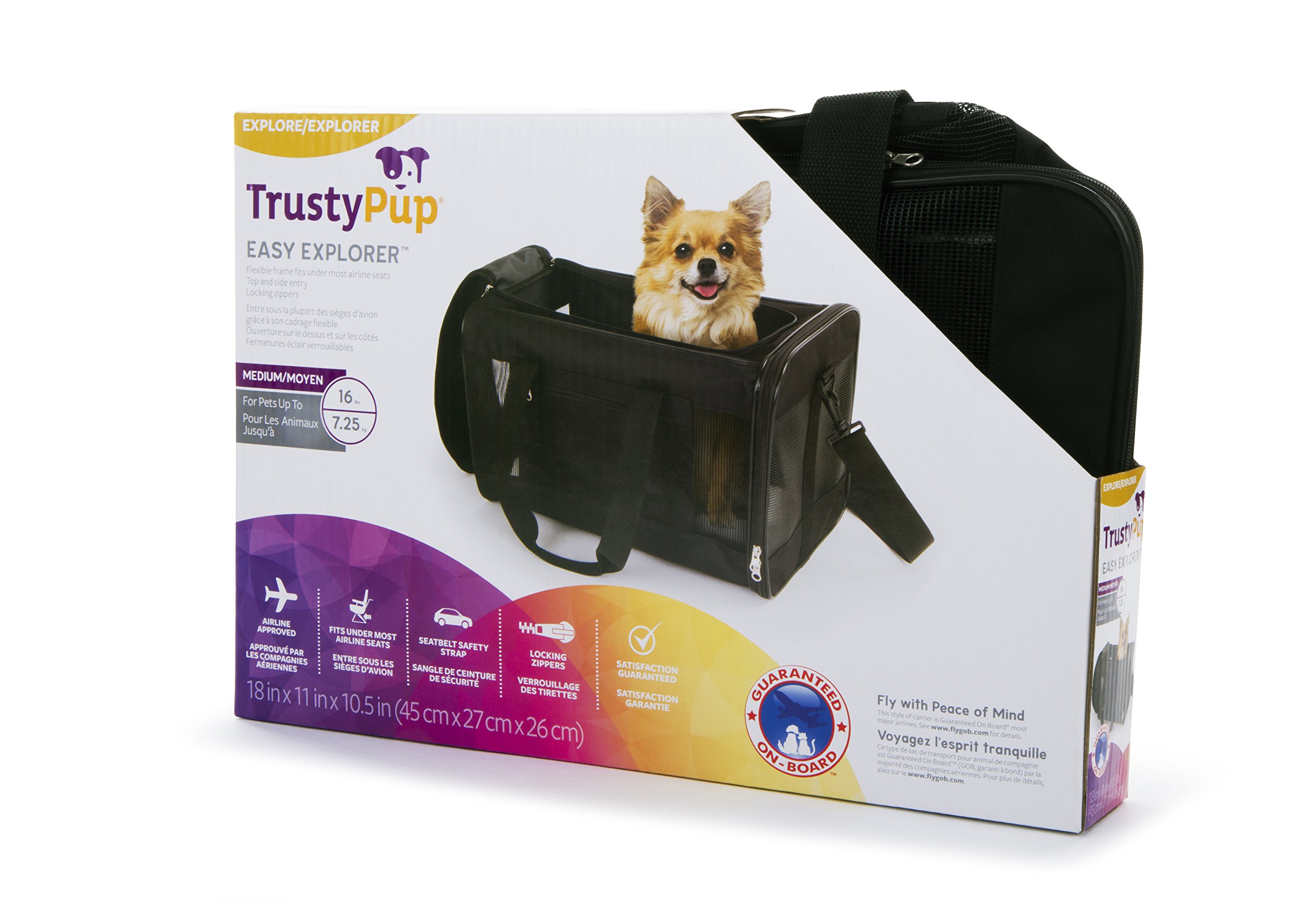 TrustyPup Transportín de, Poliéster, Negro, M