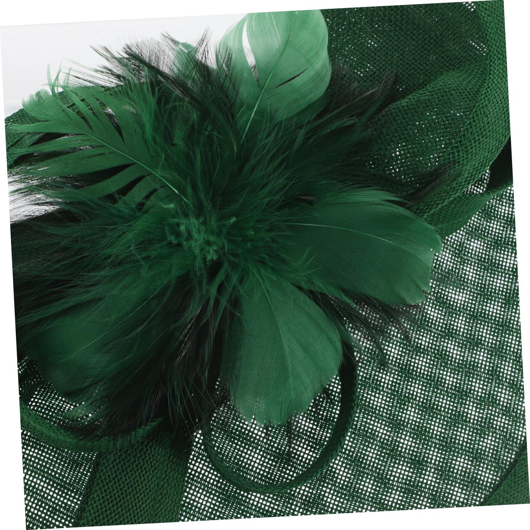 Fascinator Headband Verde, in Lino Artificiale, Poliestere e Piume | Clip per Chioma Inclusa, Stile Elegante e Moda, Leggero e Confortevole per Party e Feste di Compleanno