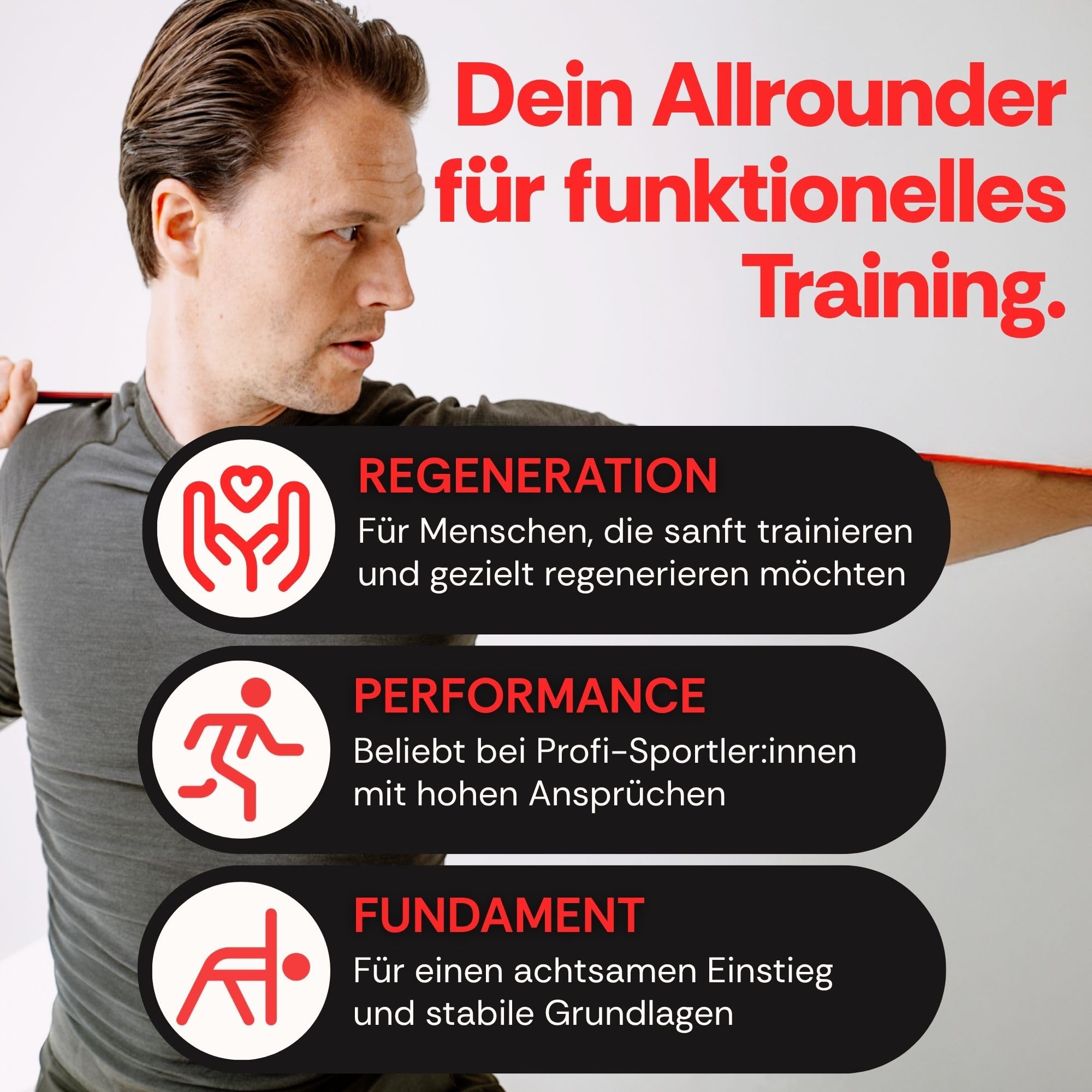Deuserband Original Widerstandsband Gymnastikband aus Naturkautschuk, vegan, rutschfest, In Deutschland gefertigte Fitnessbänder für Krafttraining, Fitness, Yoga