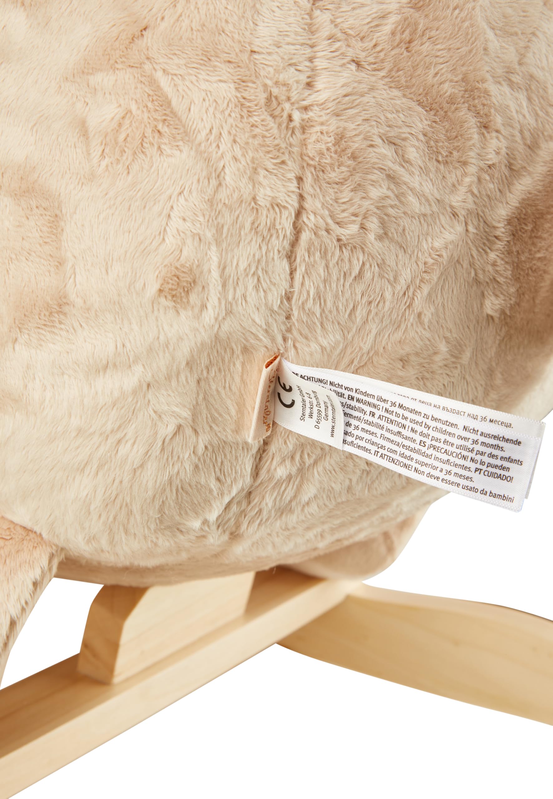 Sterntaler Schaukeltier Hase Hanni - Schaukelpferd aus Flausch & Holz - weiche Sitzfläche - Spielzeug Wippe für Kleinkind - Mädchen - Indoor Geschenk-Idee, Hellbraun