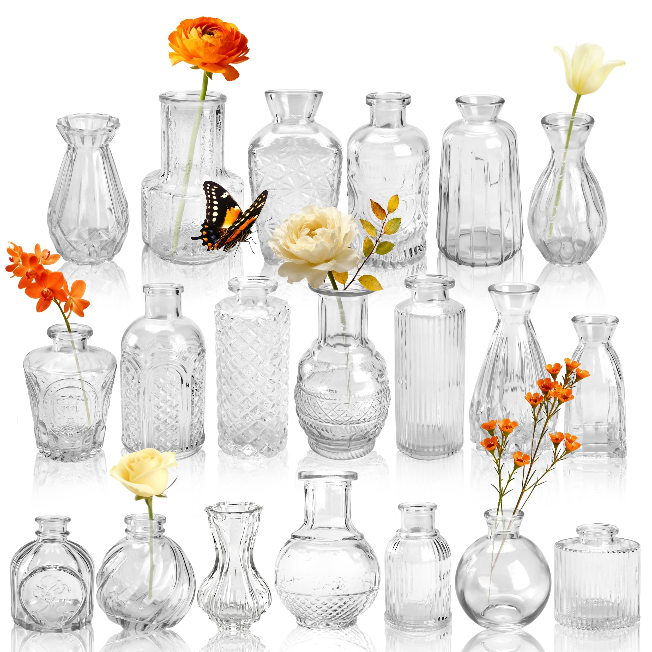 Glass Bud Vases Set of 20