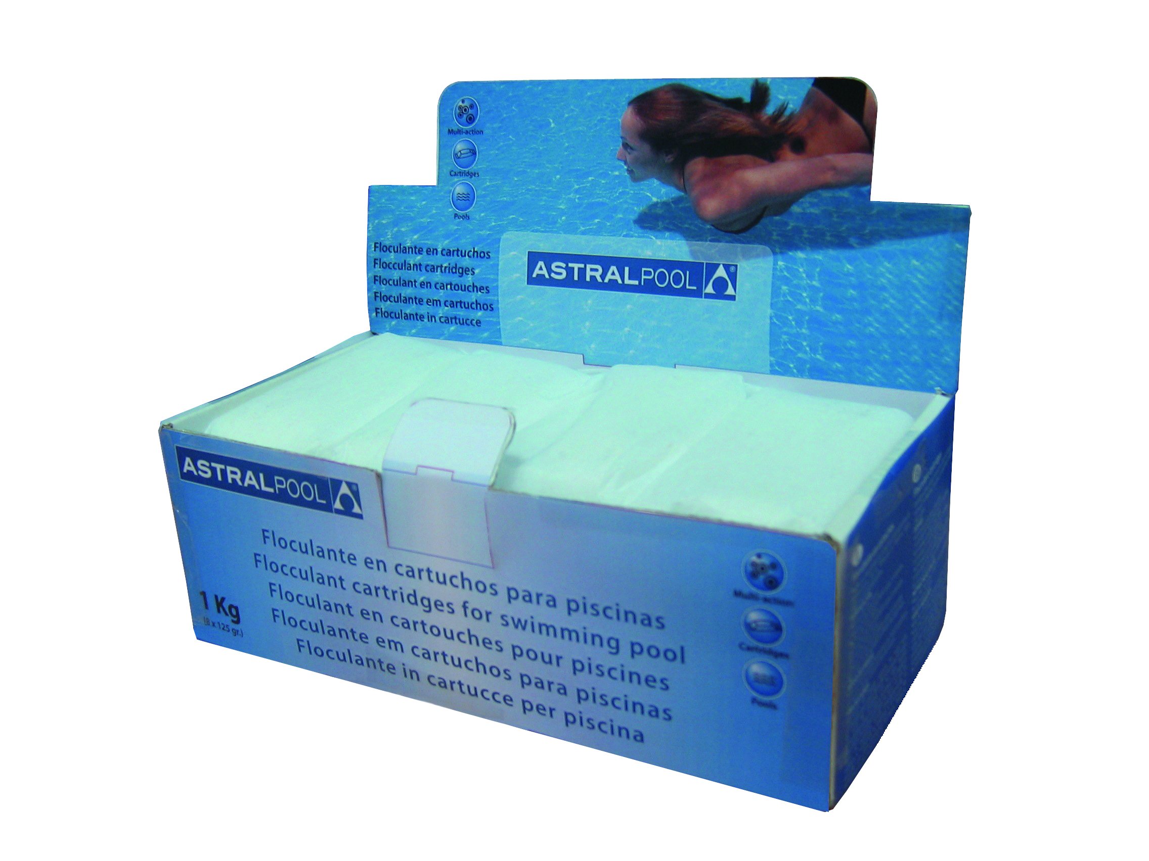 Astralpool, Floculante/Clarificante Sólido en Bolsitas - 8 saquitos de 125Gr