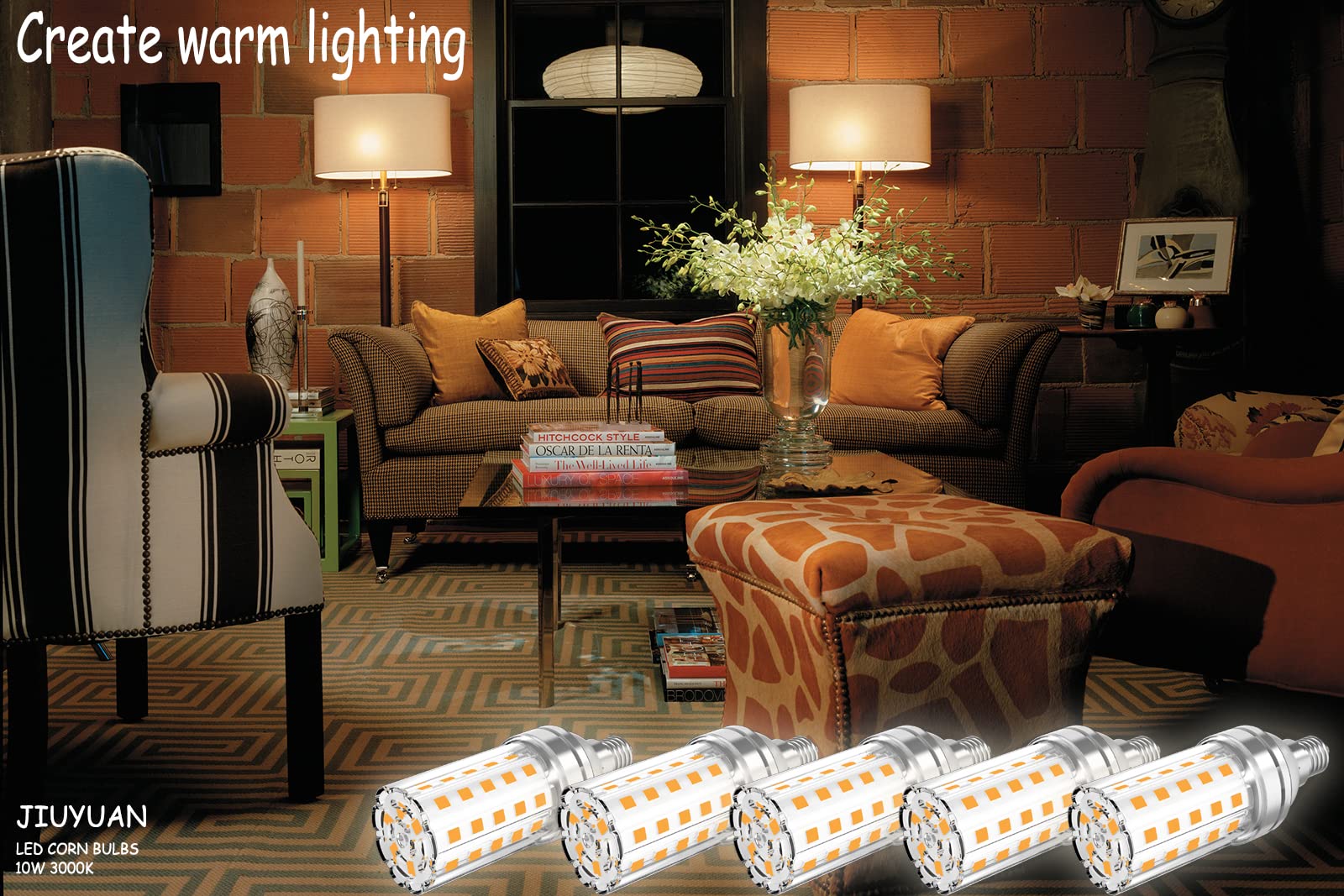 JIUYUAN Lampadine a LED E14 10W 80W Lampadine a Incandescenza Equivalenti Bianco Caldo 3000K 1000Lm E14 Lampadina LED di mais 5 Pezzi