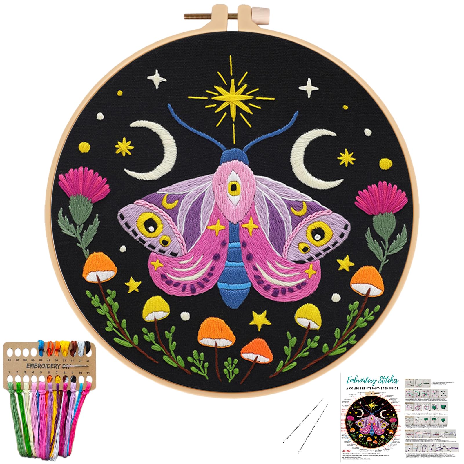 Nuberlic Moth Embroidery Kit