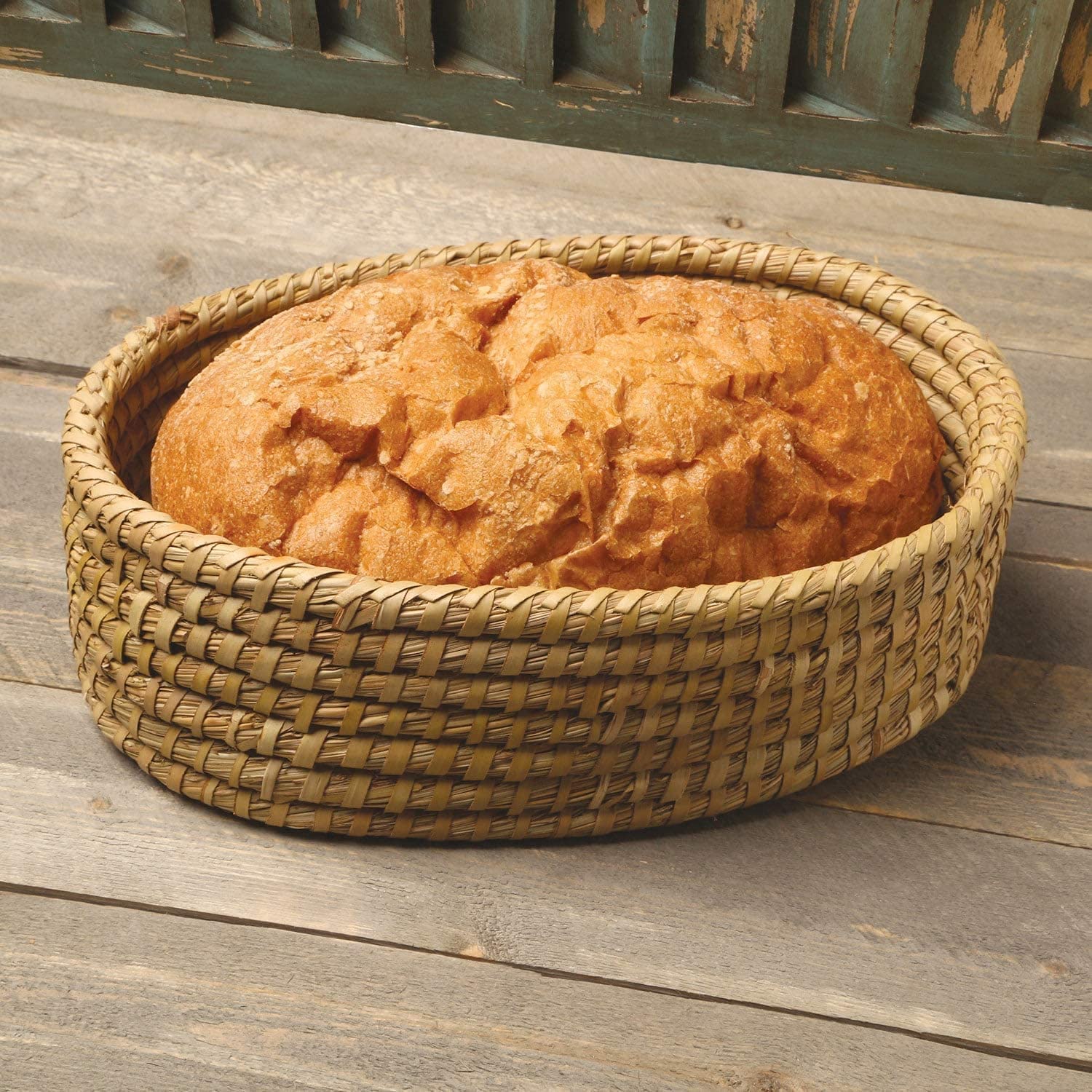 Bread Warmer Basket With Terracotta Stone – Includes Oven Mitts – Keeps Bread Warm – Rustic Gift For Holidays, Housewarming, Dinner Parties Handwoven Natural Look Kitchen Table Accessory - View #2