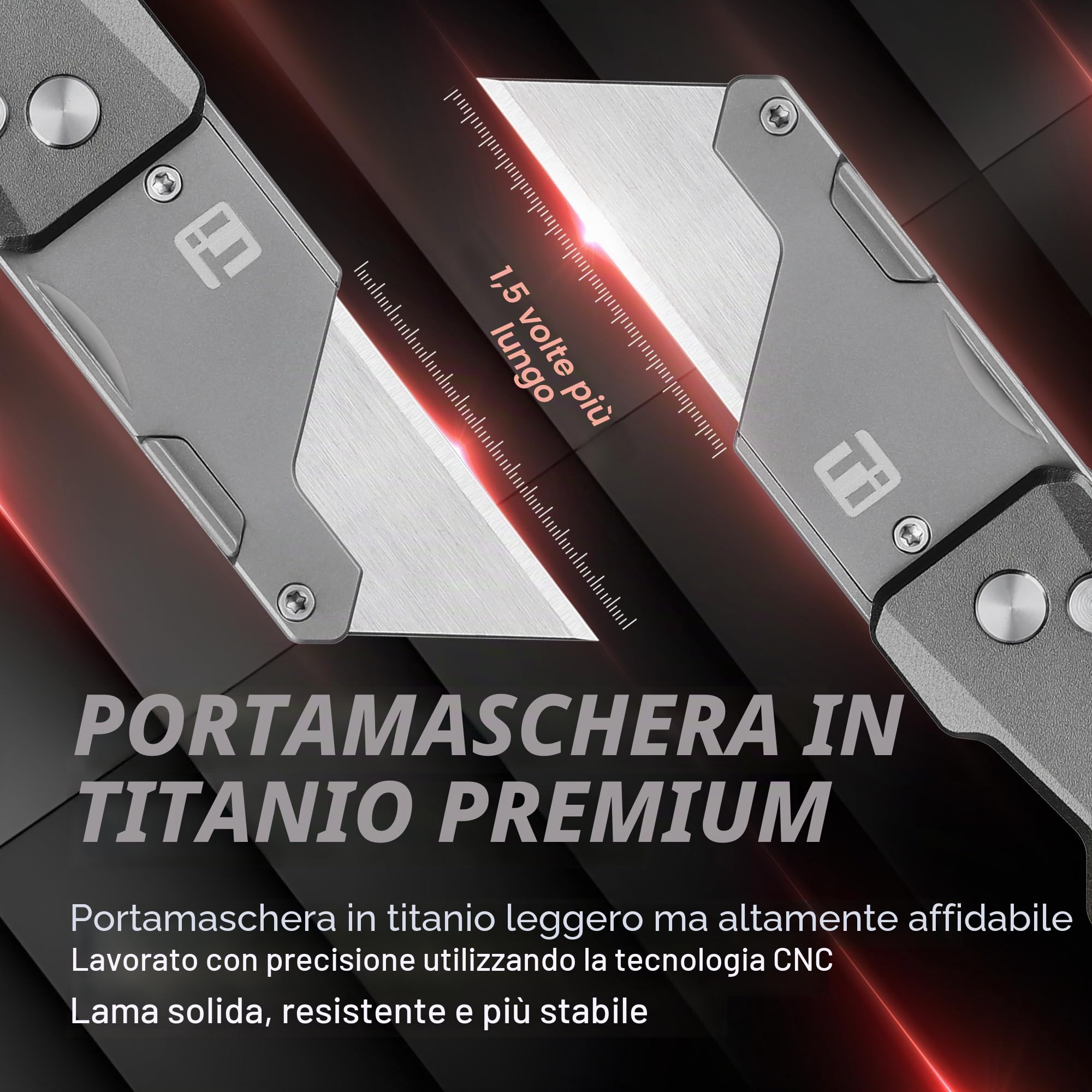FLISSA Taglierino Multiuso con Lama Rimuovibile in Titanio, Design CNC