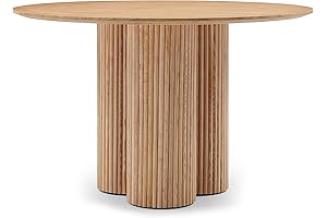 Meridian Furniture Simba Fluted Round Dining Table: A Stunning Mid-Century Masterpiece