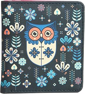 Chumbak Women’s Wallet – Flower Owl Collection, Vegan Leather Rectangle Mini Wallet with Button Lock, Card Slots & ID Wind... Price In India