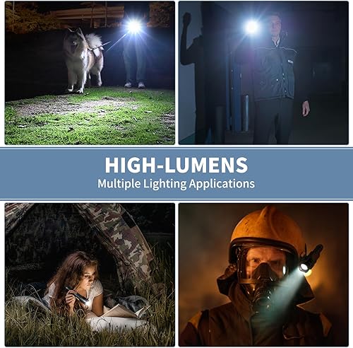 Miniatura 8 de Linternas LED recargables de alto lúmenes, linterna súper brillante de 99,000 lúmenes con 7 modos e impermeable, potente luz flash de mano