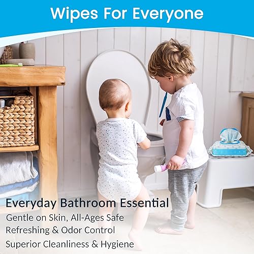 Miniatura 3 de WONDERFUL Toallitas desechables, sin perfume, 100% a base de plantas, toallitas húmedas para adultos y niños, seguras para alcantarillado, suaves