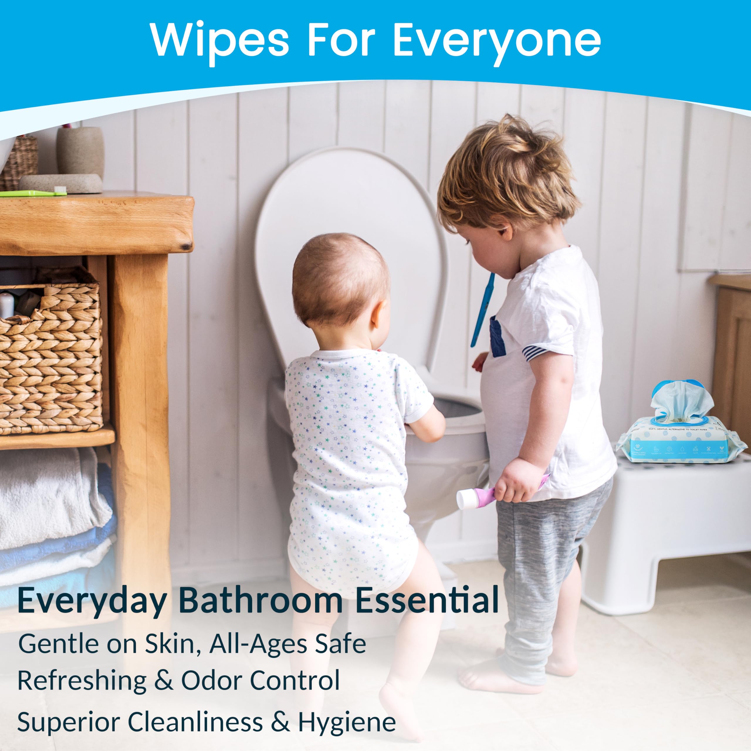 WONDERFUL Flushable Butt Wipes, Unscented 100% Plant-Based Wet Wipes For Adults & Kids, Sewer & Septic Safe, Gentle For Sensitive Skin, Wipes Flushable Pack For Bathroom & Travel, 6-Pack (360 Wipes - View #11